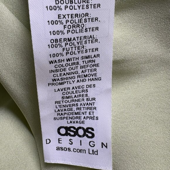 ASOS Women Maxi Dress Pleated Drape Capelet Twist Front Chiffon Sz 0 Lite Green - Picture 12 of 14